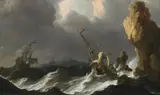 Aernout Smit, DUTCH SHIPS IN A STORM, Oil on canvas