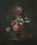 attributed to Charles Gilles Dutillieu, FLOWER STILL LIFE, Oil on canvas