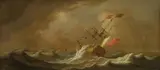 Peter Monamy, SAILING SHIPS ON STORMY SEA, Oil on canvas (relined)