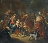 ADORATION OF THE MAGI by attributed to Jacopo di Paolo Marieschi, Oil on canvas, sold May 2009