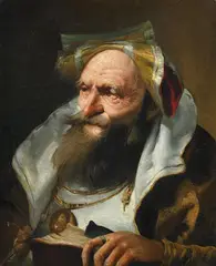 Giovanni Domenico Tiepolo, HEAD OF A PHILOSOPHER, Oil on canvas (relined)