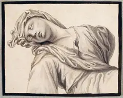 attributed to Adriaen van der Werff, STUDY FOR A SLEEPING FIGURE, Pen and black ink, was