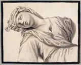 attributed to Adriaen van der Werff, STUDY FOR A SLEEPING FIGURE, Pen and black ink, was