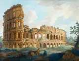 Albert Christoph Dies, FORUM ROMANUM COLOSSEUM, Watercolour, Gouache