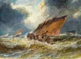 Eugène Isabey, SAILING BOATS IN A STORM