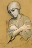 Armand Rassenfosse, PORTRAIT OF A YOUNG WOMAN WITH CAP, Pastel