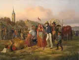 Jacob Munk, THE DRAUGHT OF FISH IN STRALAU, Oil on canvas
