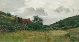 Pierre Emmanuel Damoye, WIDE HILLY LANDSCAPE, Oil on panel