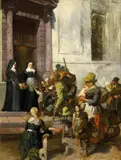 Wilhelm von Diez, THE MEAL IN THE MONASTRY, Oil on panel (parquetted)