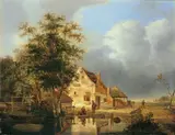 Pieter Hofman, LANDSCAPE WITH FARMHOUSE AND POND, Oil on panel