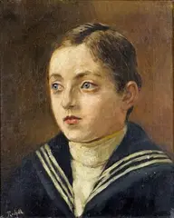 Theodor Rocholl, PORTRAIT OF A BOY IN A SAILOR SUIT, Oil on canvas