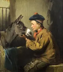 Henry Benjamin Roberts, BOY WITH A DONKEY, Oil on canvas