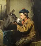Henry Benjamin Roberts, BOY WITH A DONKEY, Oil on canvas