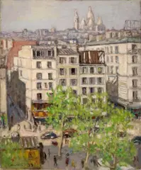 Boulevard de Clichy, Printemps by Albert André, Oil on canvas, sold Dec 2008
