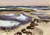 Eduard Bargheer, Mud Flats, Watercolour over pencil drawing on watercolour paper