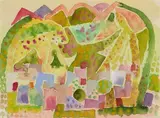 Eduard Bargheer, The Epomeo, Watercolour on textured watercolour paper