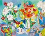 Curth Georg Becker, Flower Still-Life with Fruit