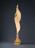 Étienne István Beothy, Dominant sept accord (Opus 81), Boonze sculpture, brass coloured, highly polished. Height 111.7 cm. On the back of the cast with quadratic socle (
