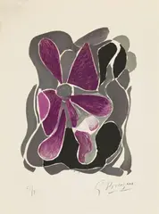 Iris by Georges Braque, Colour lithograph on Arches wove paper, sold Dec 2008