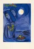 Marc Chagall, Saint-Jean-Cap-Ferrat, Colour lithograph by Charles Sorlier after Chagall's painting of the same name from 1949 (Meyer 810). On Marais wove paper