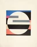 Walter Dexel, Scheibe mit Horizontalstreifen (Disk with horizontal Stripes), Tempera and ink over lightly penciled preparatory drawing