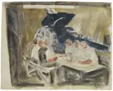 In the Shelter by Otto Dix, Watercolour and pencil on two sheets of wove paper mounted together, sold Dec 2008