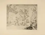 James Ensor, Le combat des pouilleux Désir et Rissolé, Drypoint on sturdy imitation Japan paper