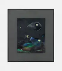 Max Ernst, Nocturne I (Lueurs dans la nuit), Oil on primed wood panel