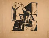 Lyonel Feininger, Head, Woodcut on carbon-copy paper