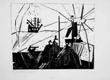Lyonel Feininger, On the Quay (Marine), Woodcut on thin Japan paper