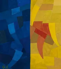 Otto Freundlich, Composition, Gouache over preliminary drawing in pencil on sturdy paper