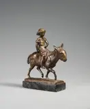 August Gaul, Donkey Rider, Bronze sculpture. Height 15.2 cm, mounted on marble socle