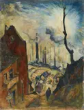 Richard Gessner, Industriestadt Bergisches Land / Industrial City, Bergisches Land, Oil on canvas