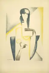 Natalia Goncharova, Female Torso (Figurine), Colour lithograph on laid paper