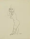 Anticipation - In Erwartung by George Grosz, Pen and ink on smooth, thin paper, sold Dec 2008