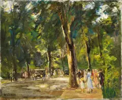 Max Liebermann, The Große Seestraße in Wannsee with Strollers, Oil on canvas