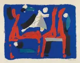 Marino Marini, Chevaux et cavaliers II, Colour lithograph on wove paper