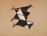 Ewald Mataré, Vier Kühe (Herbst) / Four Cows (Autumn), Woodcut, worked over with white gouache, on light brown laid paper (waternark: CM FABRIANO INGRES)