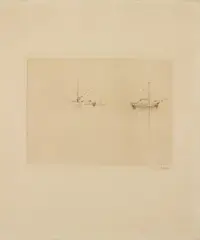 Ships without Wind by Emil Nolde, Drypoint and etching, printed brown and with light tone, on heavy firm wove paper, sold Dec 2008