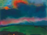 Evening Marsh Landscape (Seebüll) by Emil Nolde, Watercolour on thick Japanese paper, sold Dec 2008