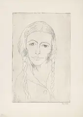 Eva by Emil Nolde, Etching on heavy wove paper, sold Dec 2008