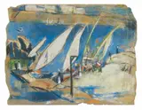 Emil Orlík, Nile Boats at Harbor