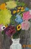 Flowers by Max Peiffer Watenphul, Oil on cardboard, sold Dec 2008