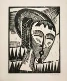 Young Woman from Kosovo by Karl Schmidt-Rottluff, Woodcut (hand-printed) on laid paper, sold Dec 2008