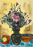 Still-Life with Flower Vase by Karl Schmidt-Rottluff, Watercolour and brush and ink on chamois coloured, lightly textured wove paper with embossed stamp (partially cut off) ", sold Dec 2008
