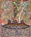 Germain Van der Steen, Fleurs (aux sourris blancs), Oil on cardboard