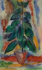 Rubber Tree by Eberhard Viegener, Watercolour on fibrous wove paper, sold Dec 2008