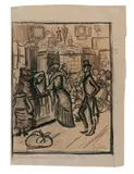 In a Pawnshop by Heinrich Zille, Charcoal drawing with traces of pencil (composition ca, sold Dec 2008