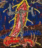 Peter Bömmels, Die Geschlechter (The Sexes), Acrylic, gold, silver and bronze colour on canvas