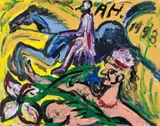 Antonius Hoeckelmann, Der Reiter und die Göttin II (The Equistrian and the Goddess II), Acrylic on canvas